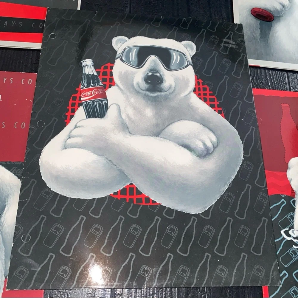 Vintage 1995 Stuart‎ Hall Coca-Cola Polar Bears Pocket 3 Holes Folders Lot 5